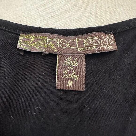 Kische Cowl Neck Sleeveless Sequined Wing Jersey Rayon Tank Top Black Medium - Picture 4 of 5